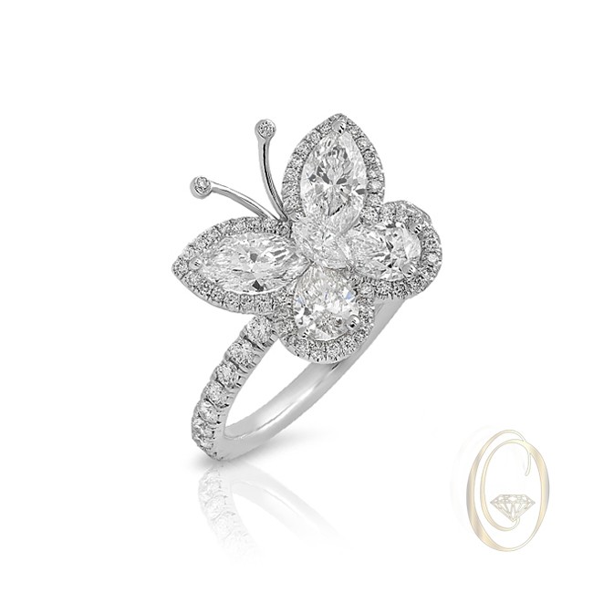 Butterfly Shaped Diamond Engagement Ring | Ouros Jewels