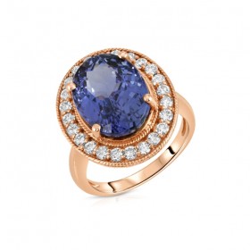 9.00ct OVAL TANZANITE DIAMOND RING